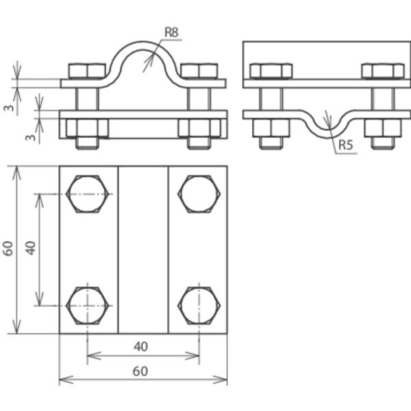 Cross unit St/tZn f. Rd 8-10/16mm - Rd 16/Fl 30mm without intermediate image 2