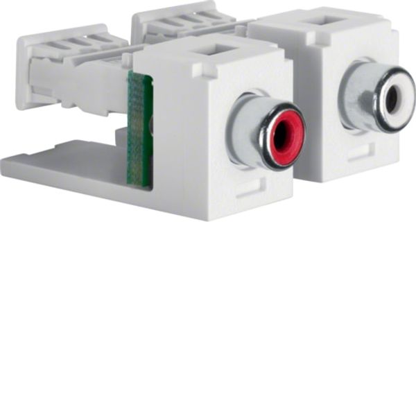 Connector, 2x CINCH audio module, accessories, pole white/red image 1