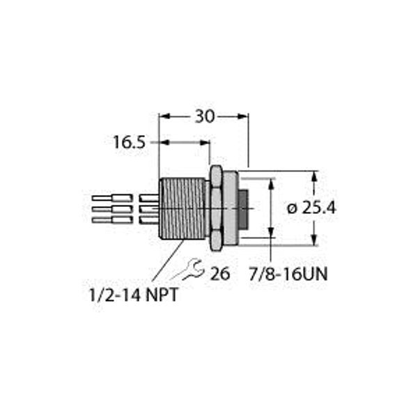 FOUNDATION Fieldbus Receptacle Flange   RKFV49-0.3M/14.5/C1117 image 1