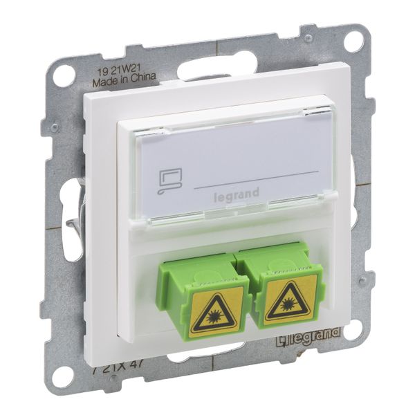 SC/APC SINGLE MODE FIBER OPTIC SOCKET WHITE image 1