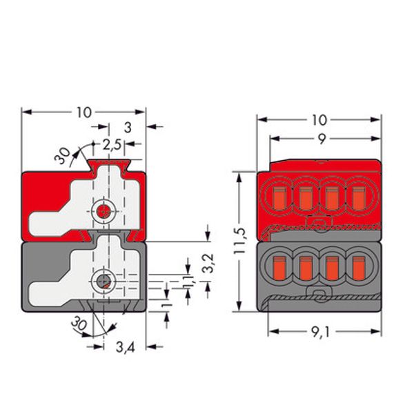 4-conductor EIB connector, 2-pole image 2