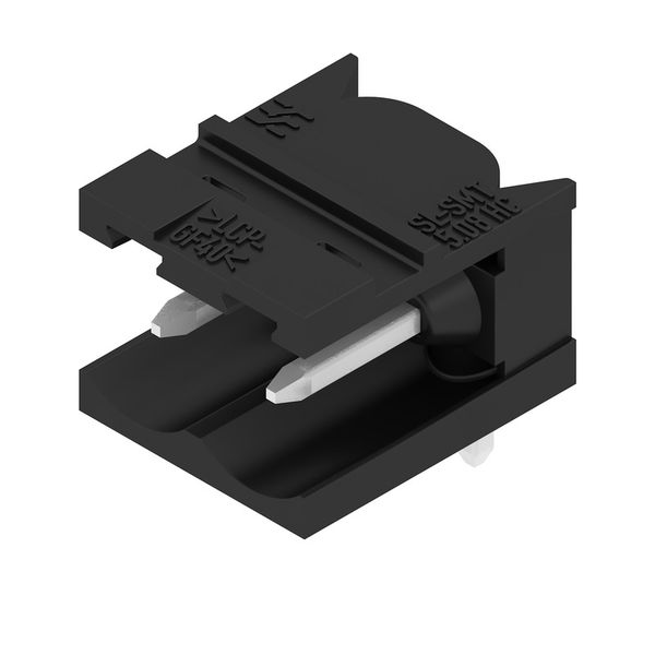PCB plug-in connector, male header, open side, THT/THR solder connection, 5.08 mm, Number of poles: 2, 90°, Solder pin length (l): 3.2 mm, tinned, black, Box image 2