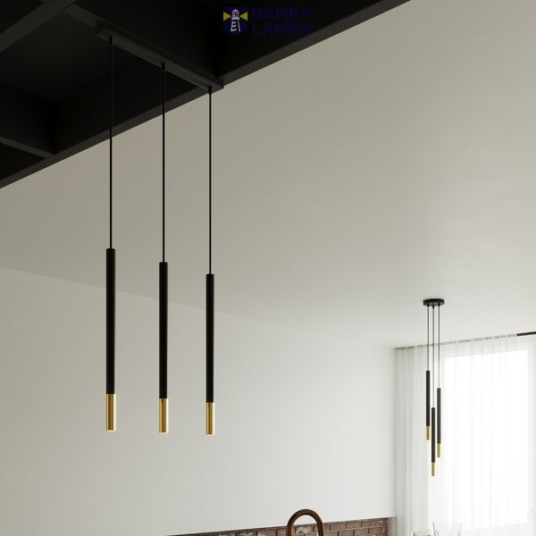 HANGING LAMP MOSAIC 3L BLACK/GOLD G9 3X40W IP20 image 9