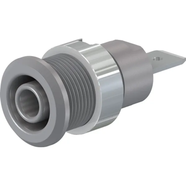 4 mm socket, flat plug connection, mounting Ø 12.2 mm, CAT III, gray, 49.7046-28 image 1