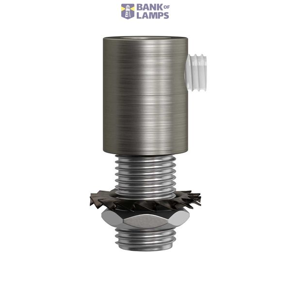 Cylindrical metal cable clamp complete with rod, nut and washer - 2 pieces image 1