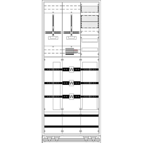 WX32KK11L 12RE 3FB Complete cabinet according to FNN In 420A with three-point fastening image 1