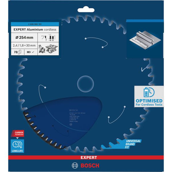 Expert for Aluminium Circular Saw Blade for Cordless Saws 254x2.4/1.8x30 T78 image 2