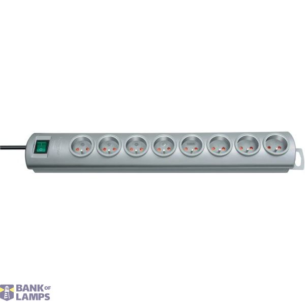 Primera-Line extension socket 10-way silver 2m H05VV-F 3G1,5 *FR/BE* image 1