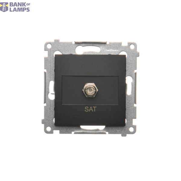 Single earial socket type "F", black matt image 1