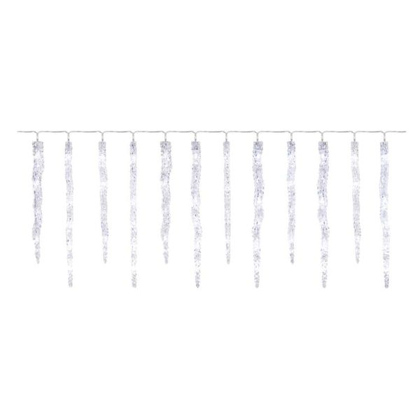 LED Christmas garland – icicles, 12 pcs, 3.6 m, indoor and outdoor, cool white image 1