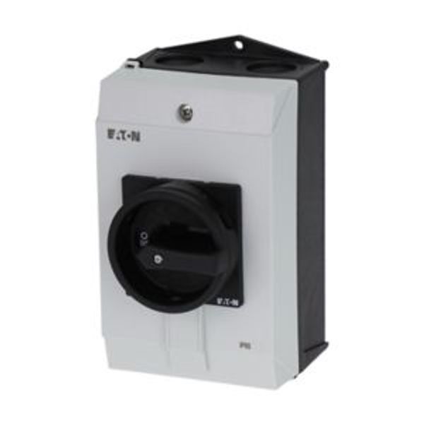Main switch, P1, 40 A, surface mounting, 3 pole + N, STOP function, With black rotary handle and locking ring, Lockable in the 0 (Off) position image 4