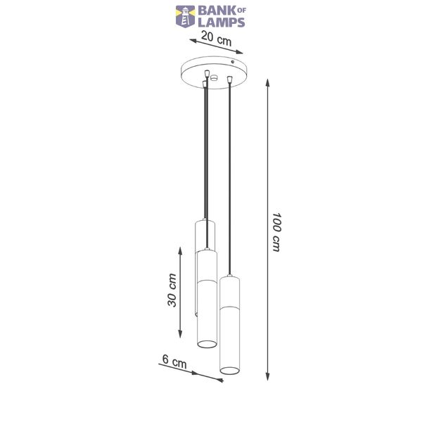 PABLO HANGING LAMP 3P BLACK GU10 3X40W IP20 image 3