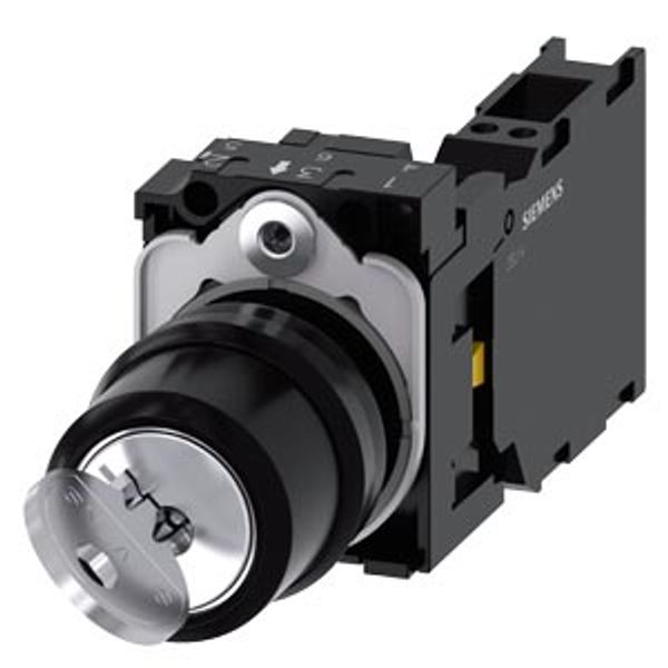 RONIS key-operated switch, 22 mm, round, plastic, lock number SB30, with 2 keys, 2 switch image 1