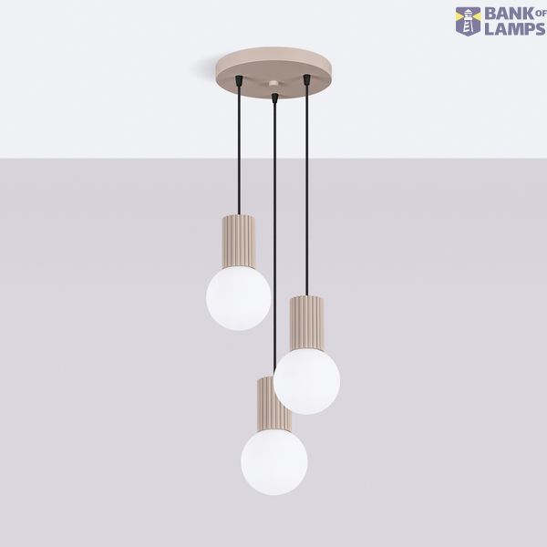 Pendant lamp HALO 3P taupe image 10