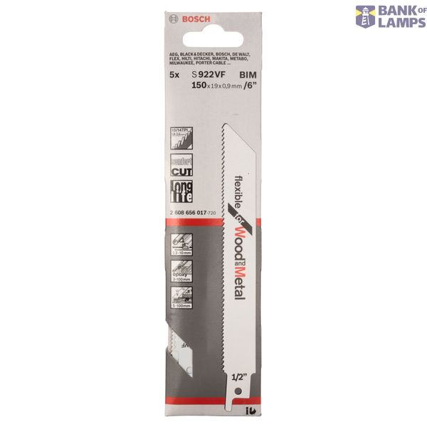 Reciprocating saw blade S 922 VF Flexible for Wood and Metal 5 pcs. image 2