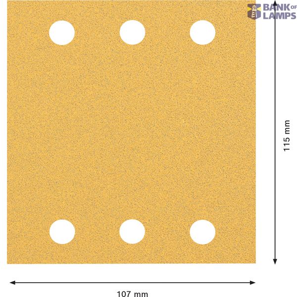 EXPERT C47 Sandpaper with 6 holes for Orbital Sanders 115 x 17 mm, G 8 1-pc image 1