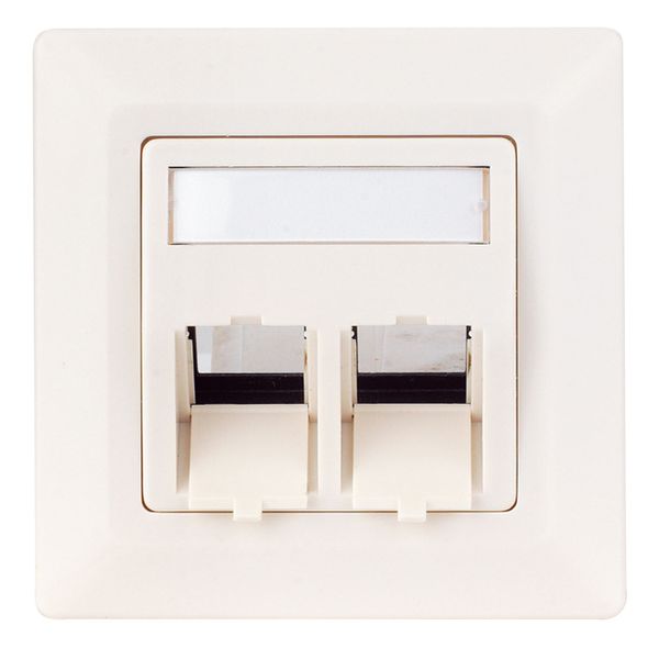 Outlet empty 2 modules(SFA)(SFB), 80x80mm, angled, RAL9010 image 1