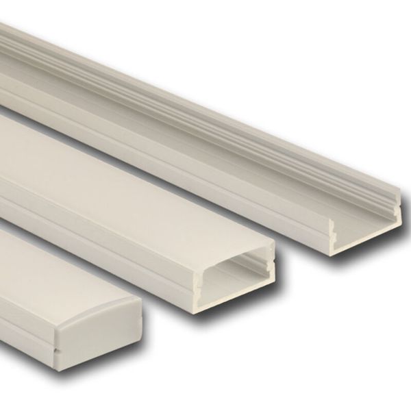 Attached aluminum profile PF, 24x10 mm, including black diffuser 2 m image 1