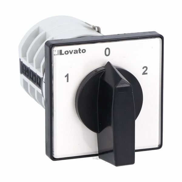 Rotary cam switch 7GN series, 3-phase motor reversing switch 16A, for front mounting with black handle, front plate 48X48mm image 1