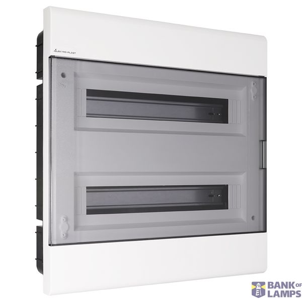 Flush-mounted distribution board SRp-36/2, N+PE (2x18) IP40, transparent door image 1