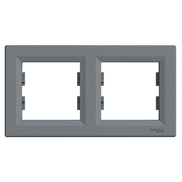 Asfora-horizontal 2-gang frame-steel image 1