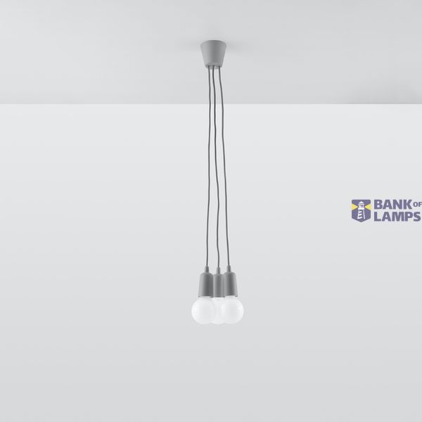 HANGING LAMP DIEGO 3 GRAY E27 3X60W IP20 image 6