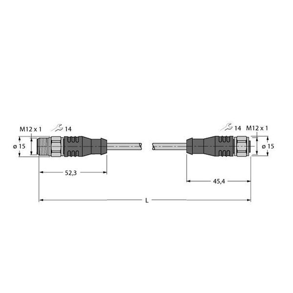 Cable for RFID Application in the Food Industry Extension Cable   RSCV-RKCV5500-1M/S2500 image 1