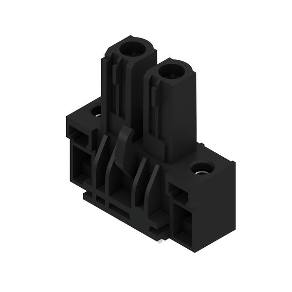 PCB plug-in connector, female header, Flange, THT solder connection, 7.62 mm, Number of poles: 2, 180°, Solder pin length (l): 3.2 mm, tinned, black, Box image 3