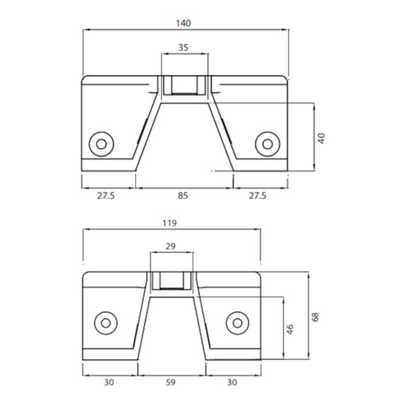 Anchor Bracket type C and rubber sheet 110x130 mm image 2