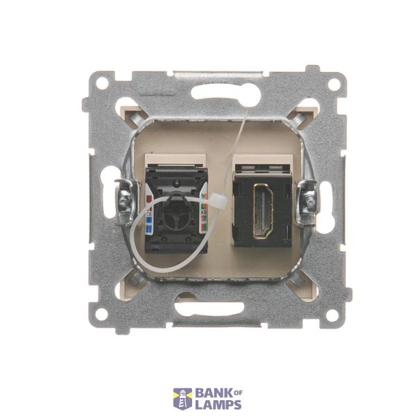 Single-pole switch + two-pole switch - 2 push buttons, 16AX, graphite mat image 1