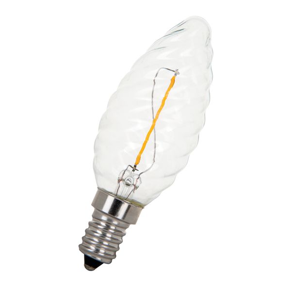 LED Filament C35 Twisted E14 240V 1W 2200K Clear image 1