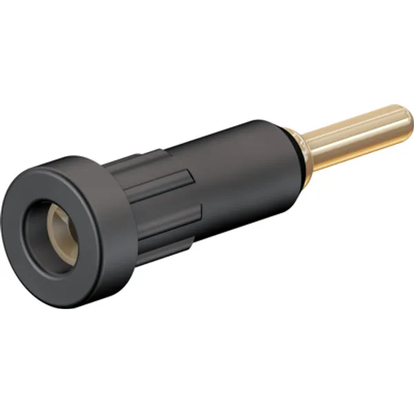 2 mm socket, round plug connection, mounting Ø 4.9 mm, black, 23.1012-21 image 1