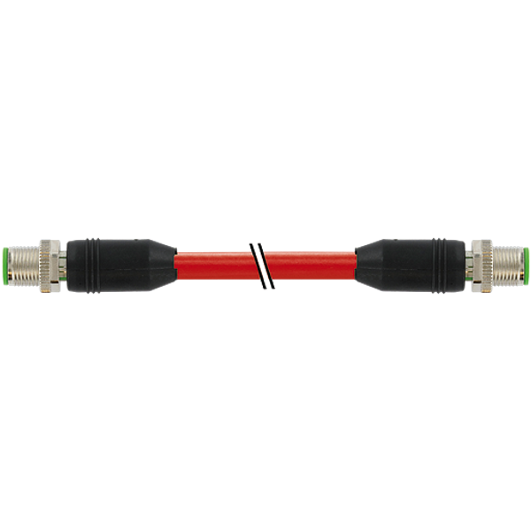 M12 male 0° / M12 male 0° D-cod. shielded PUR 1x4xAWG22 rd 3.5m image 1
