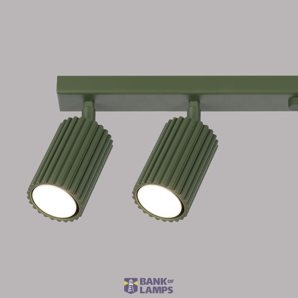 SPOTLIGHTS ON A LONGITUDINAL CEILING STRIP IN OLIVE COLOUR 6XGU10 CARBON image 4