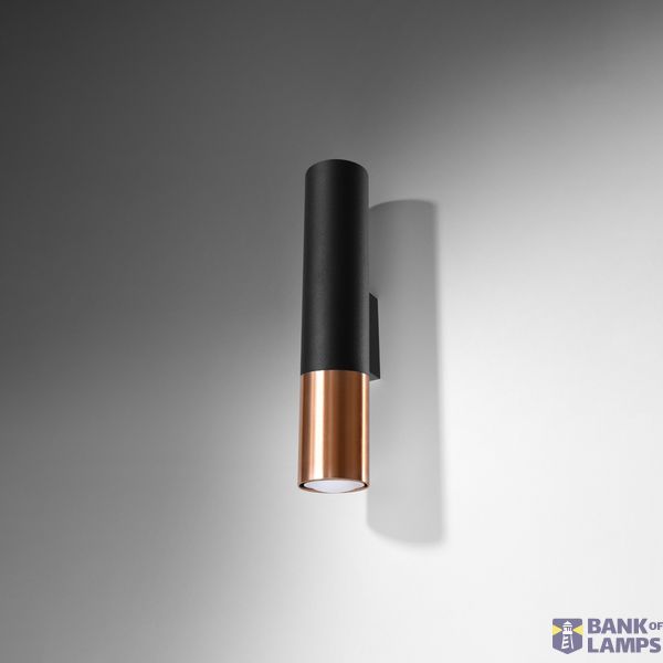 LOOPEZ WALL LAMP BLACK/COPPER GU10 2X40W IP20 image 4