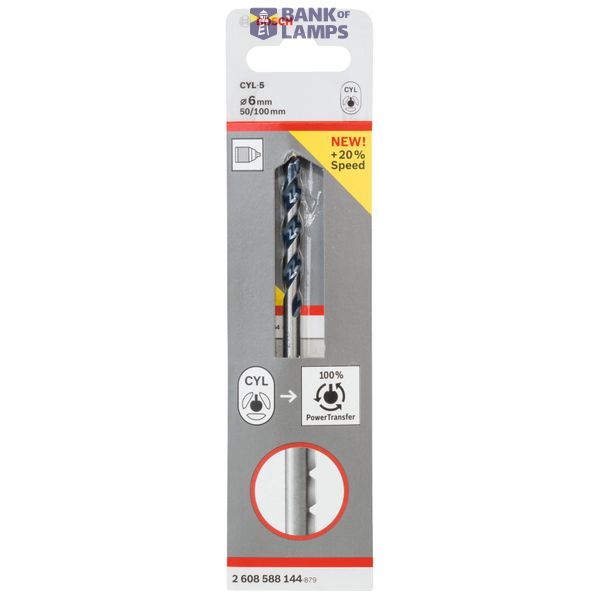 Concrete drill bit CYL-5 6 x 50 x 100 mm image 2