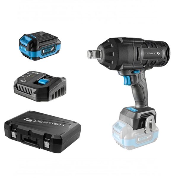 CORDLESS BRUSHLESS IMPACT WRENCH 1000 Nm 18V+ BATTERY PACK 4.0 18V + CHARGER 4A 18V + BMC image 1