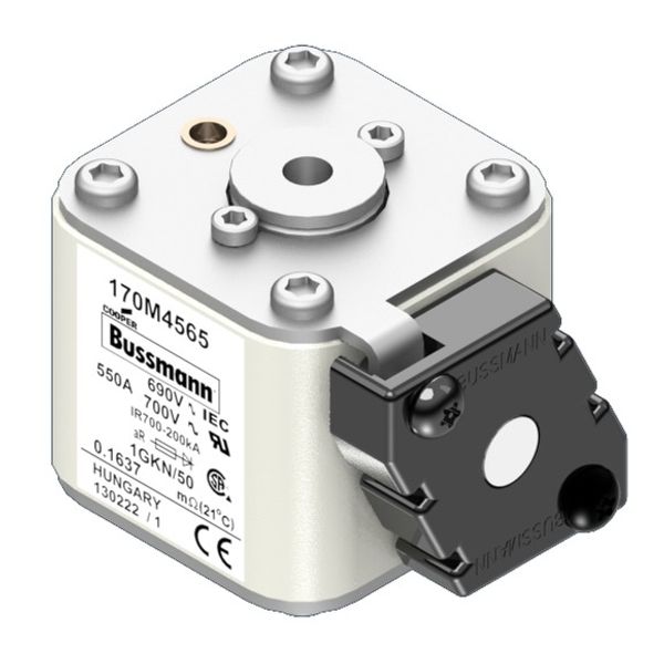 Fuse-link, high speed, 630 A, AC 690 V, size 1, 53 x 69 x 51 mm, aR, IEC, UL, single indicator image 3