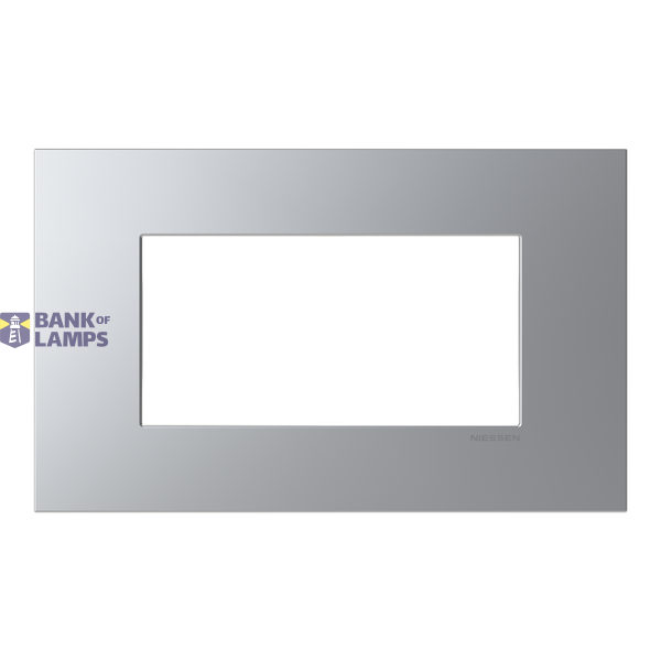 Frame - 1-gang / 4-modules - Niessen logo - Silver image 1
