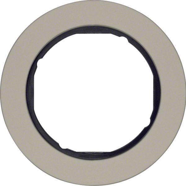 Frame 1gang, R.classic, stainless steel/black, metal matt finish image 1