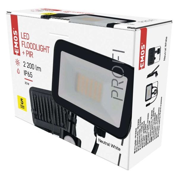 LED Floodlight INOVO with motion sensor, 20W, anthracite, neutral white image 1