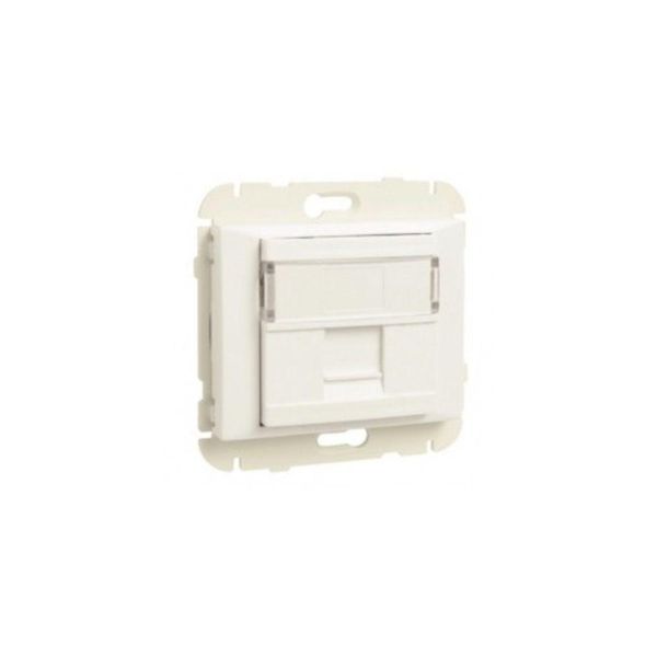 COV RING W/SING SUPPORT F/RJ45 CONNECT WHITE image 1