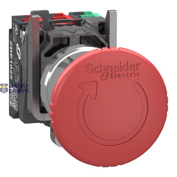Metal D40 E-stop TTR 2 NC + 1 NO Push-in image 1