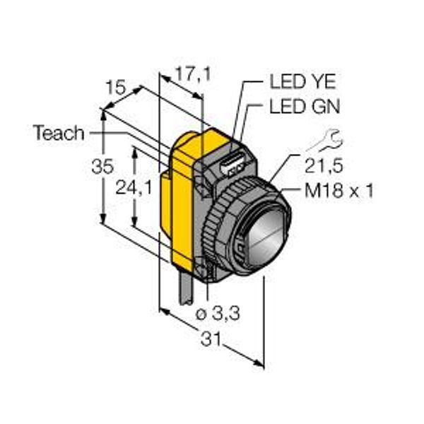 Photoelectric Sensor Retroreflective Sensor with Polarizing Filter for Clear Object Detection   QS18VN6XLP image 2
