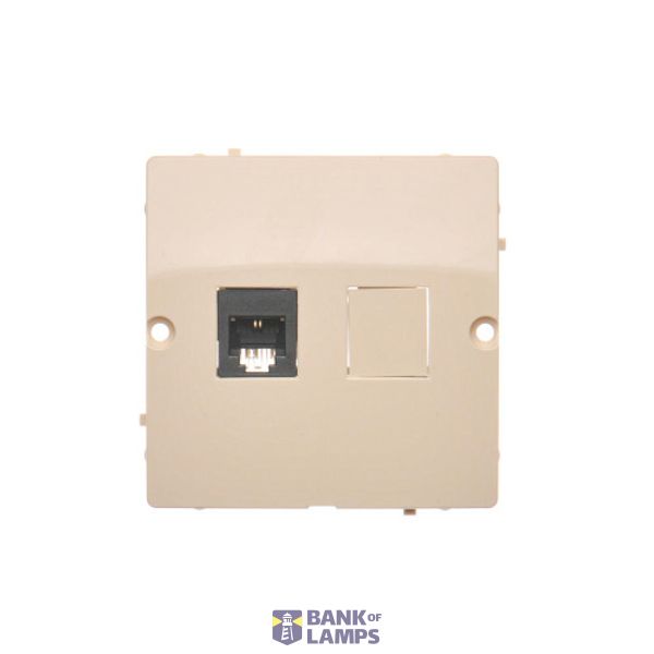 RJ11 single telephone socket, (module), beige image 1
