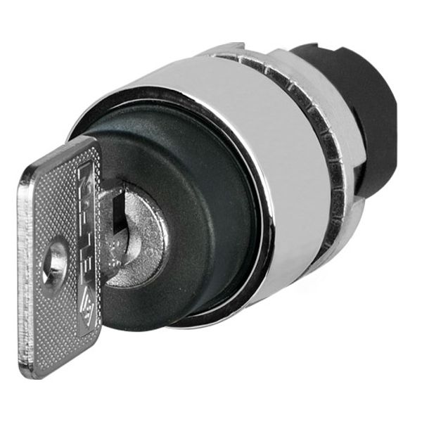 Key selector switch, 3-position, K95 key, Cam T, key removal I-0-II, metal image 1