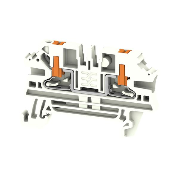 Feed-through terminal block, PUSH IN, white, 2.5 mm², 24 A, 800 V, Number of connections: 2 image 1