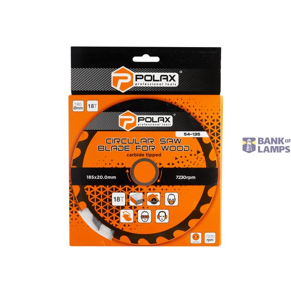Circular saw blade for wood, carbide tipped 185x20.0/16, 18Т image 3