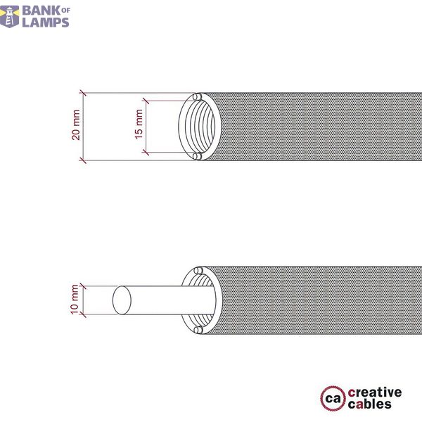 Creative-Tube flexible conduit, Rayon Jute RN06 fabric covering, diameter 20 mm image 5