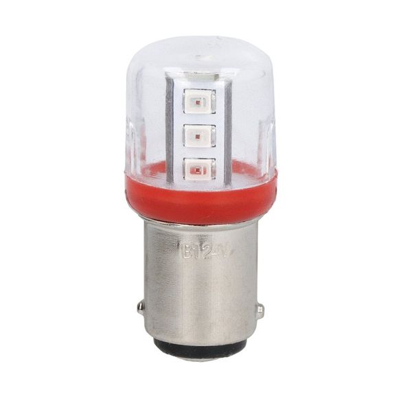 LED bulb, BA15D fitting, red, 24VAC/DC image 1